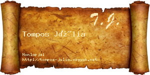 Tompos Júlia névjegykártya